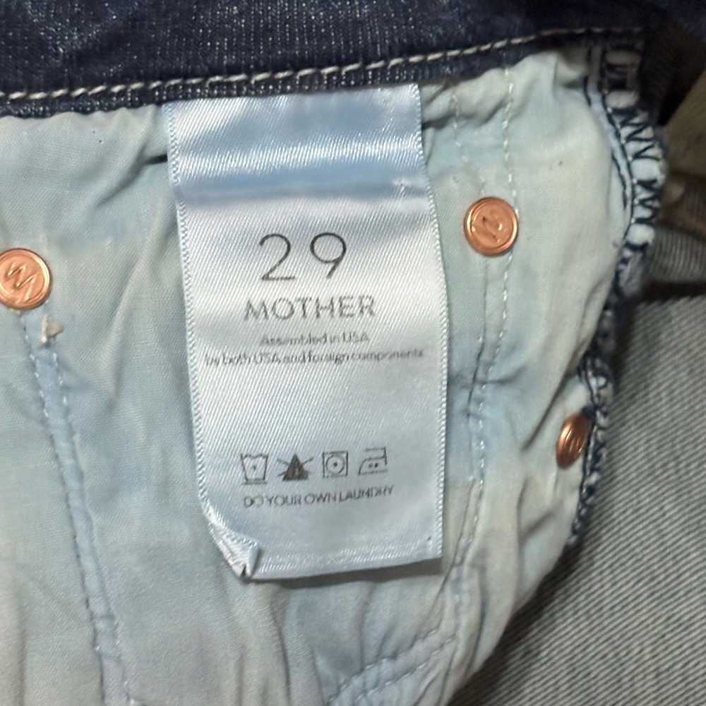 Mother Jeans Womens 29 Blue High Waisted Looker Crop Bake Sale Brawl Denim NWT - Picture 3 of 11